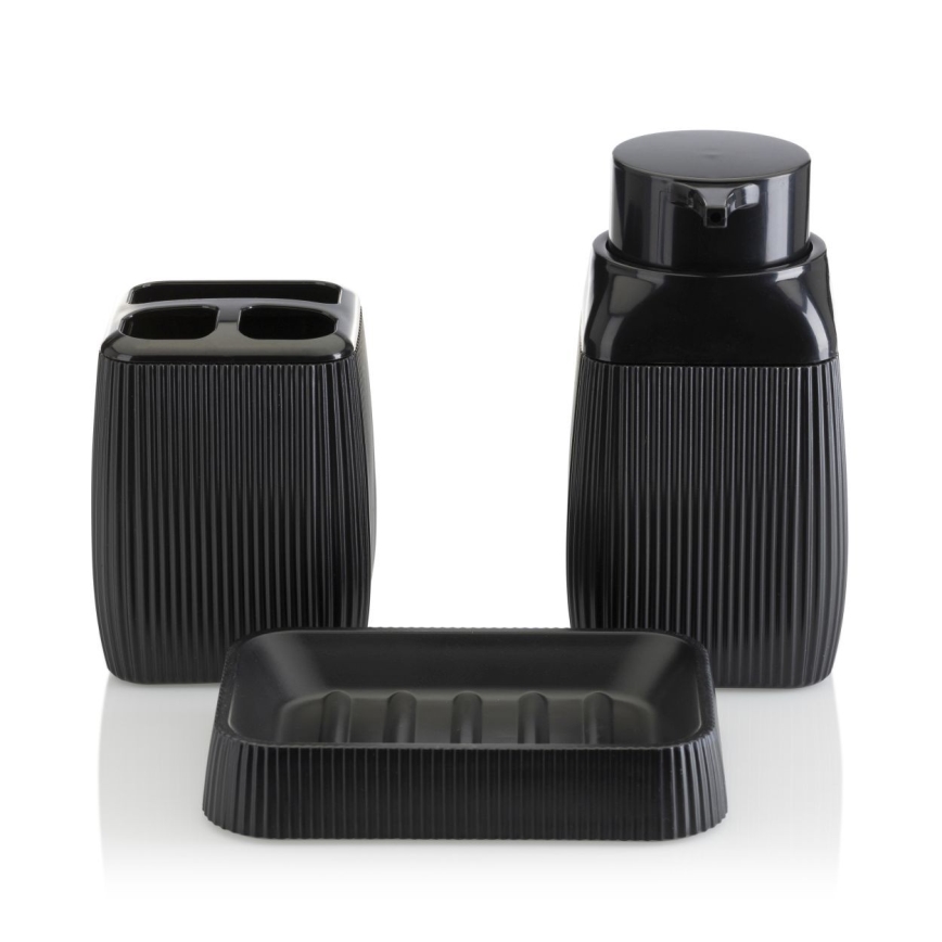 Σετ μπάνιου CRYSTAL 5 τμχ μαύρο