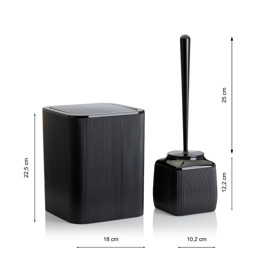 Σετ μπάνιου CRYSTAL 5 τμχ μαύρο