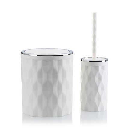 Σετ μπάνιου REINA 5 τμχ λευκό/γυαλιστερό χρώμιο