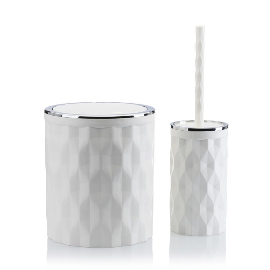 Σετ μπάνιου REINA 5 τμχ λευκό/γυαλιστερό χρώμιο