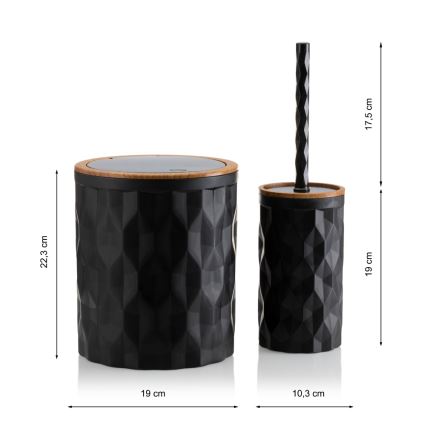 Σετ μπάνιου REINA 5 τμχ μαύρο/καφέ