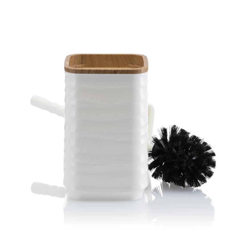 Σετ μπάνιου WAVE 5 τμχ λευκό/καφέ