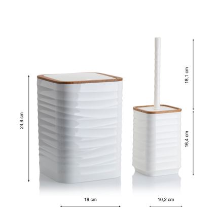 Σετ μπάνιου WAVE 5 τμχ λευκό/καφέ