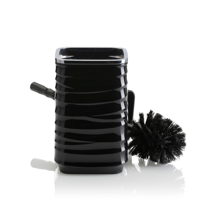 Σετ μπάνιου WAVE 5 τμχ μαύρο/γυαλιστερό χρώμιο