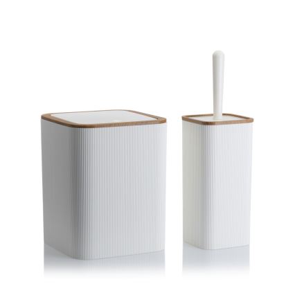 Σετ μπάνιου ZOYA 5 τμχ λευκό/καφέ