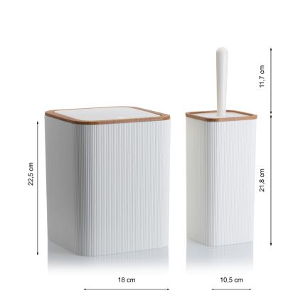 Σετ μπάνιου ZOYA 5 τμχ λευκό/καφέ