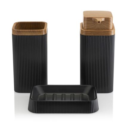 Σετ μπάνιου ZOYA 5 τμχ μαύρο/καφέ