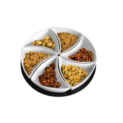 Σετ μπολ με δίσκο TORO, 6 τεμ., κεραμικό/ξύλο