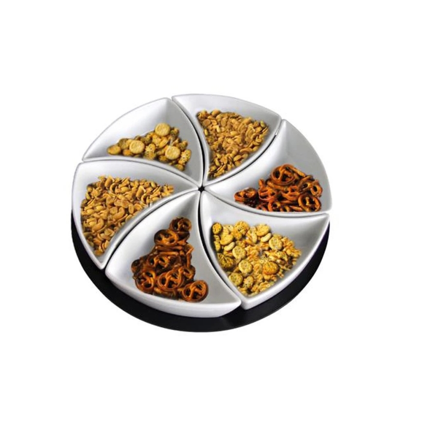 Σετ μπολ με δίσκο TORO, 6 τεμ., κεραμικό/ξύλο