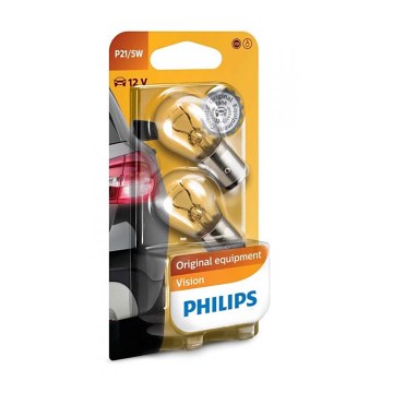 ΣΕΤ 2x Λάμπα αυτοκινήτου Philips VISION 12499CP BAY15d/5W/12V