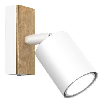 Σποτ τοίχου TULON 1xGU10/8W/230V λευκό/δρυς