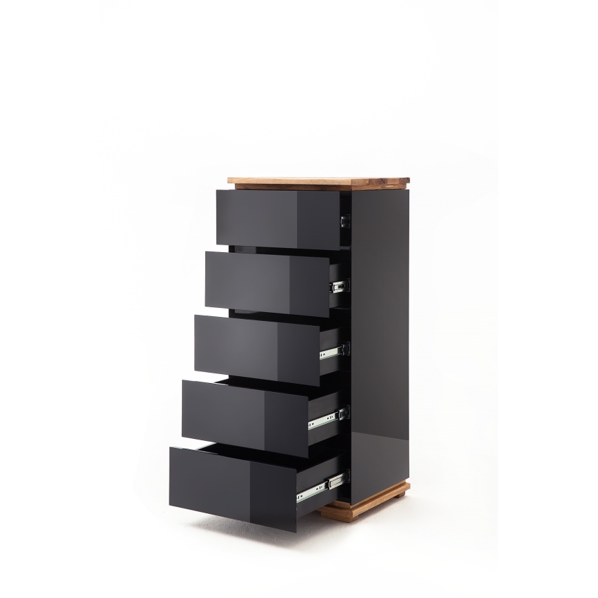 Συρταριέρα ARVI μαύρη/δρυς