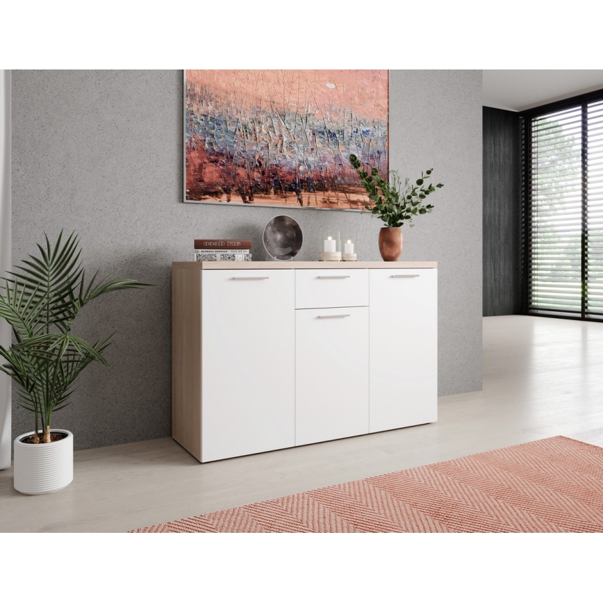 Συρταριέρα BRUNO σε απόχρωση Sonoma δρυός/λευκή