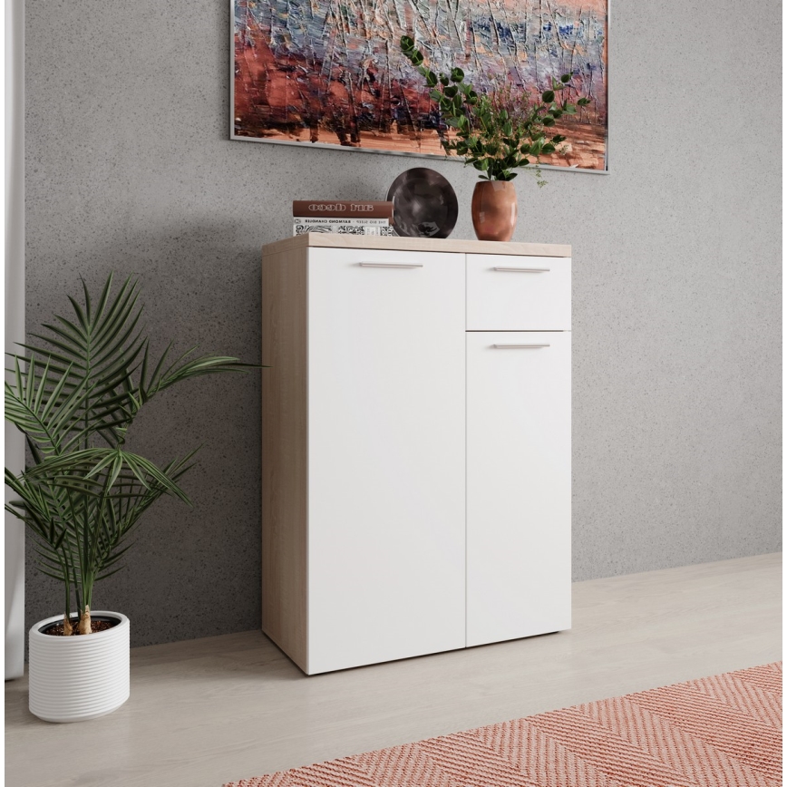 Συρταριέρα BRUNO Sonoma δρυς/λευκό