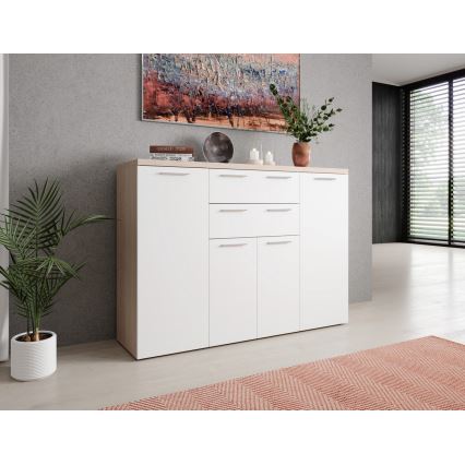 Συρταριέρα BRUNO δρυς Sonoma/λευκό