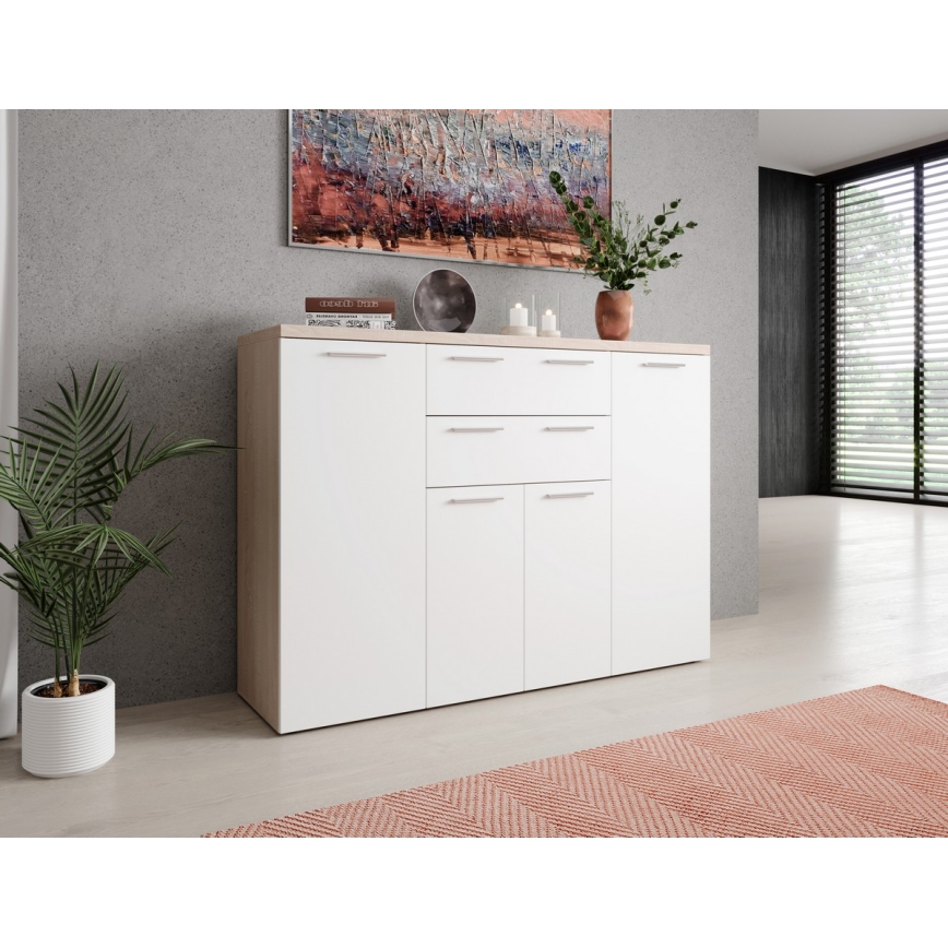 Συρταριέρα BRUNO δρυς Sonoma/λευκό