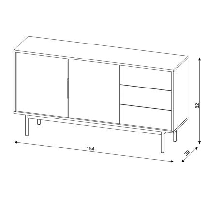 Συρταριέρα ELI 154x82x39 cm μαύρη