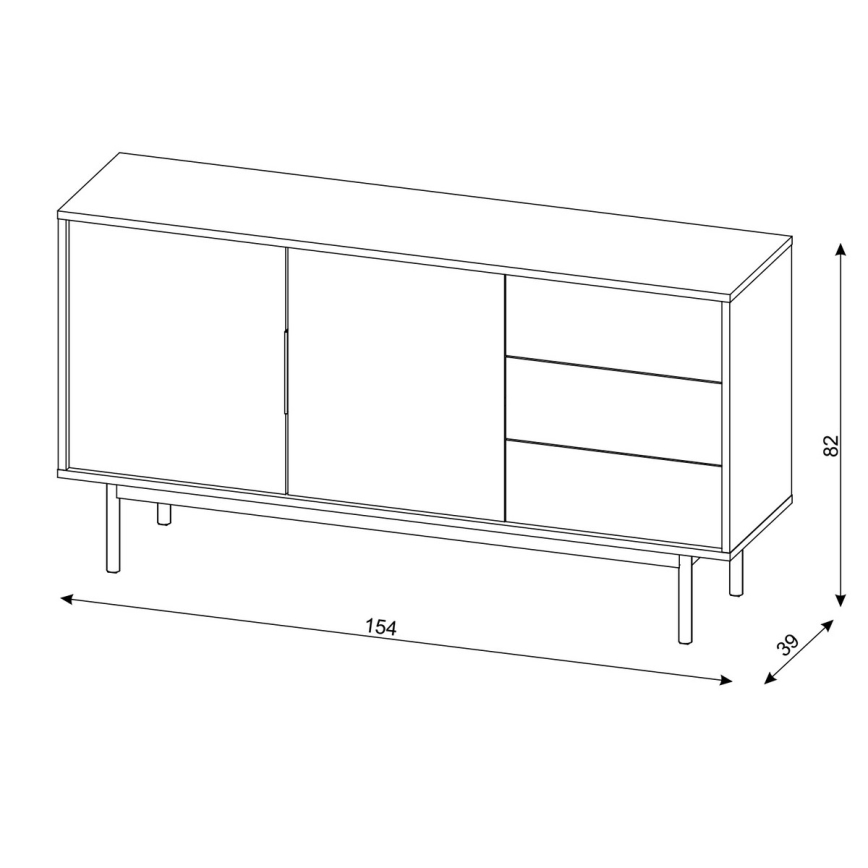 Συρταριέρα ELI 154x82x39 cm μαύρη
