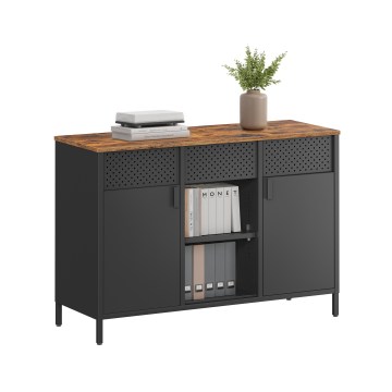 Συρταριέρα FIRA 110x40 cm μαύρη/καφέ