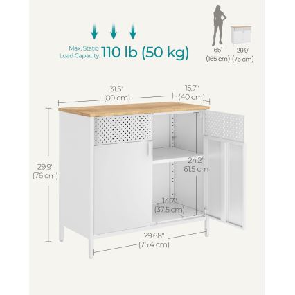 Συρταριέρα FIRA 80x40 εκ. λευκό/δρυς