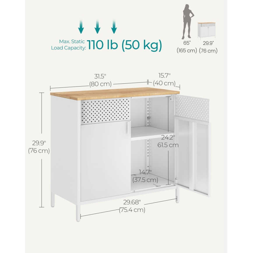 Συρταριέρα FIRA 80x40 εκ. λευκό/δρυς