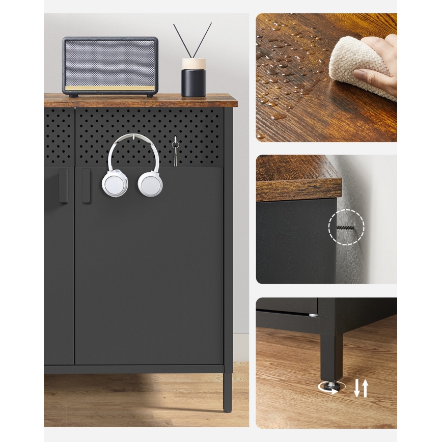 Συρταριέρα FIRA μαύρη/καφέ