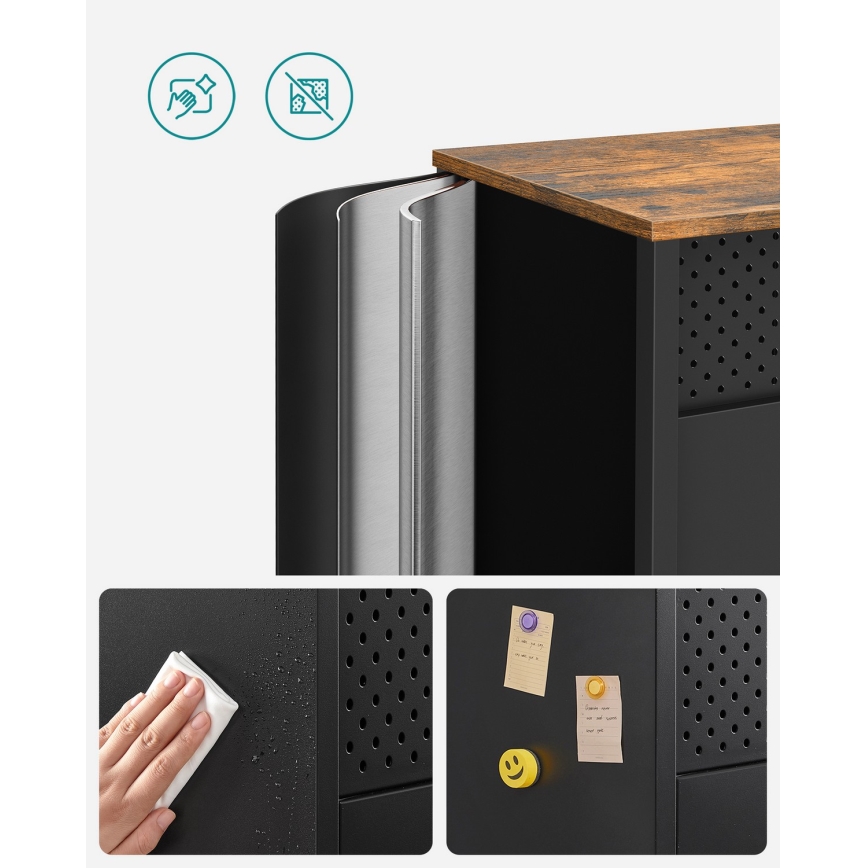 Συρταριέρα FIRA μαύρη/καφέ