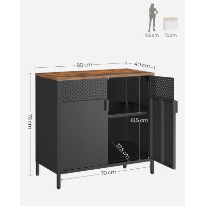 Συρταριέρα FIRA μαύρη/καφέ