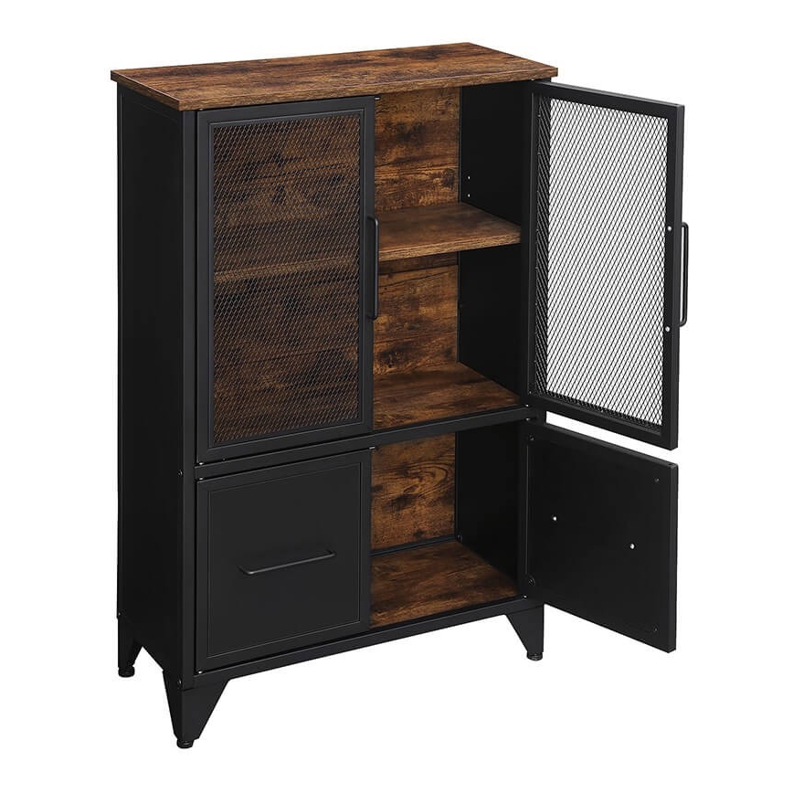 Συρταριέρα FIRA μαύρη/καφέ