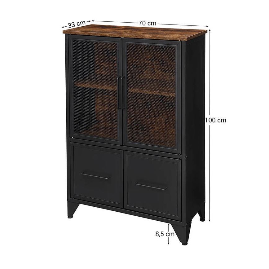 Συρταριέρα FIRA μαύρη/καφέ