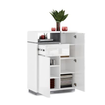 Συρταριέρα FRED με συρτάρι — λευκή/γκρίζα