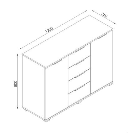 Συρταριέρα HOPE 120x78x35, δρυς Sonoma