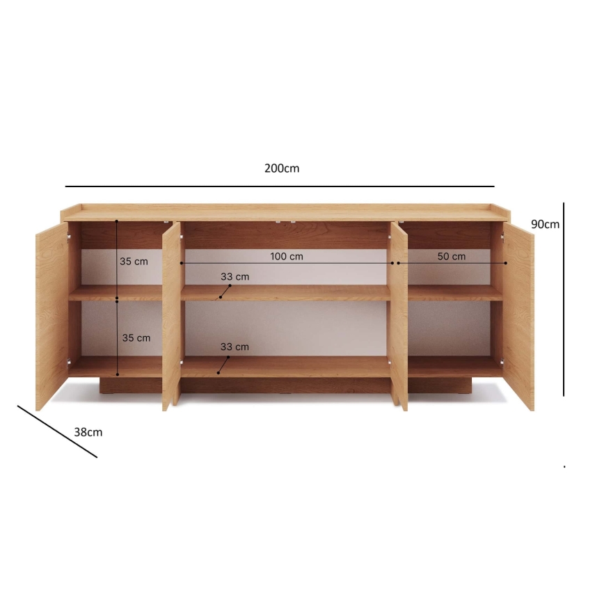 Συρταριέρα KEMI 200x90x38 δρυς Cremona