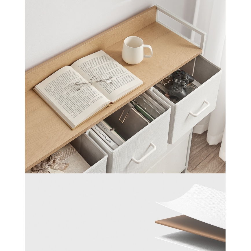 Συρταριέρα KIRA λευκή/καφέ