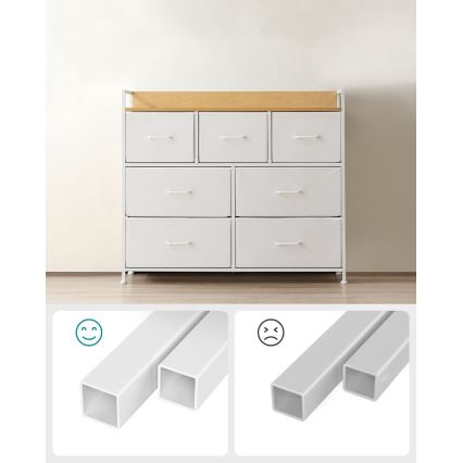 Συρταριέρα KIRA λευκή/καφέ