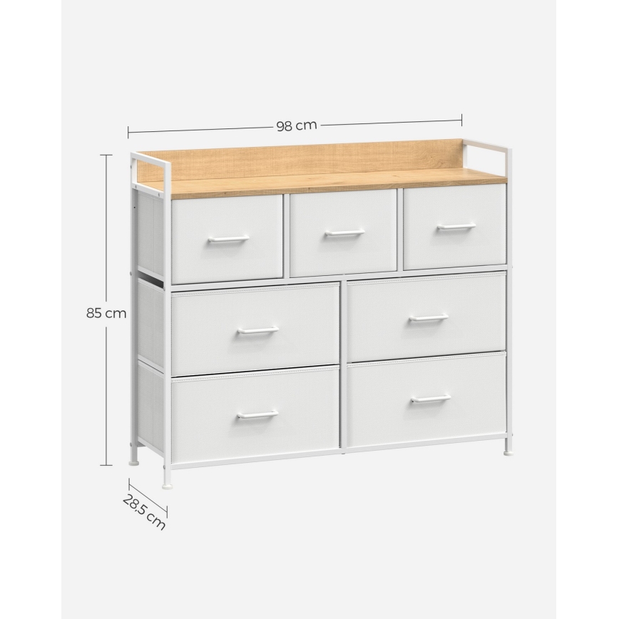 Συρταριέρα KIRA λευκή/καφέ