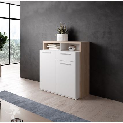 Συρταριέρα LEBY, Sonoma δρυς/λευκή