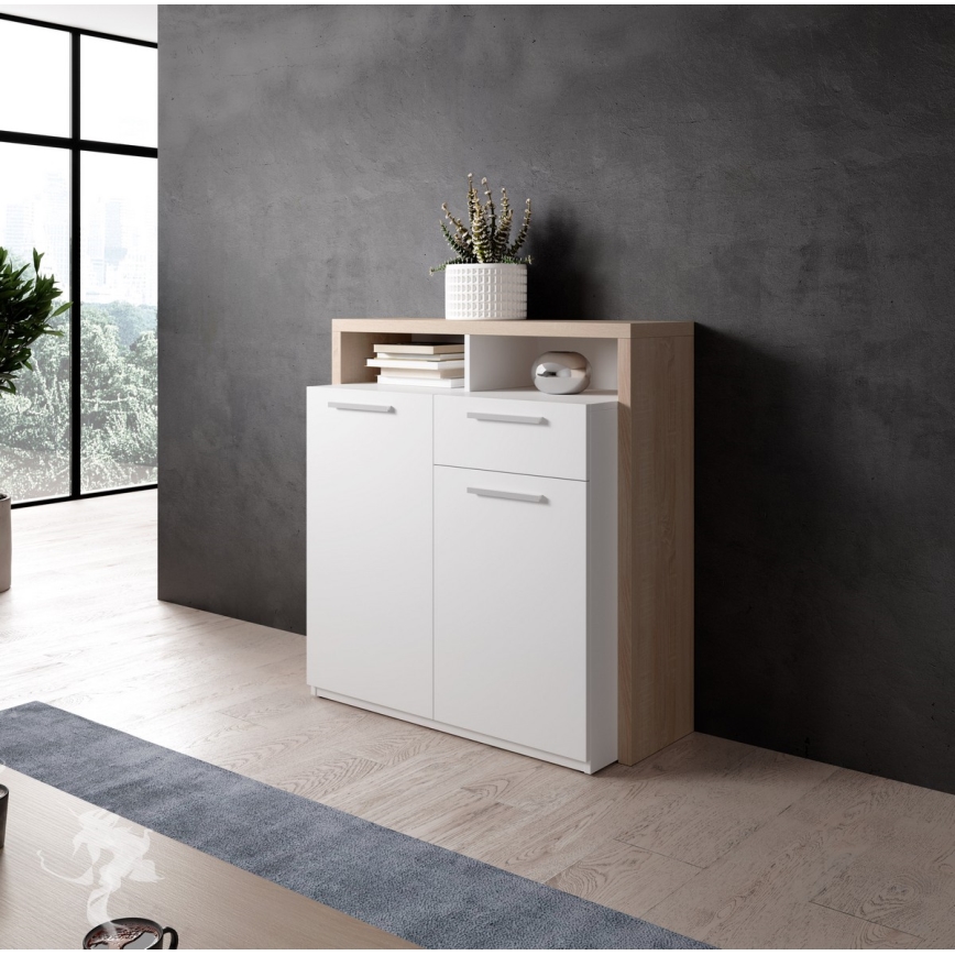 Συρταριέρα LEBY, Sonoma δρυς/λευκή