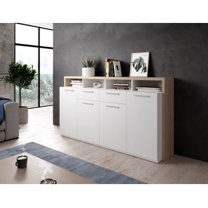 Συρταριέρα LEBY Sonoma δρυς/λευκή