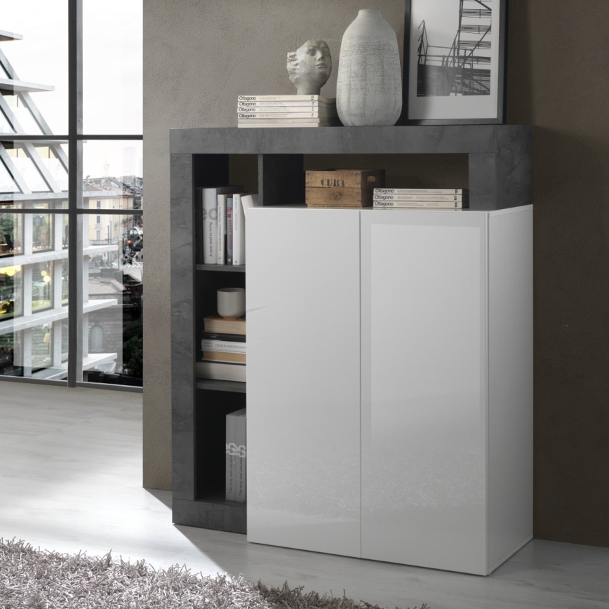 Συρταριέρα LENOR λευκή/ανθρακί