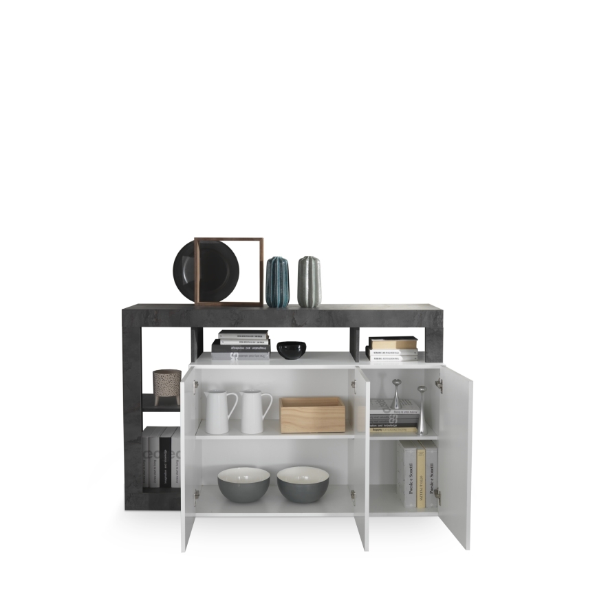 Συρταριέρα LENOR λευκή/ανθρακί