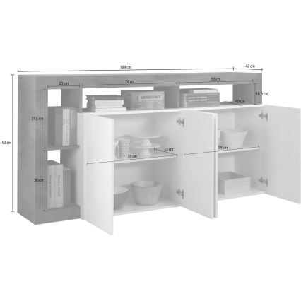 Συρταριέρα LENOR λευκή/ανθρακί