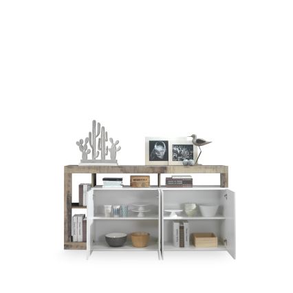 Συρταριέρα LENOR λευκή/καφέ