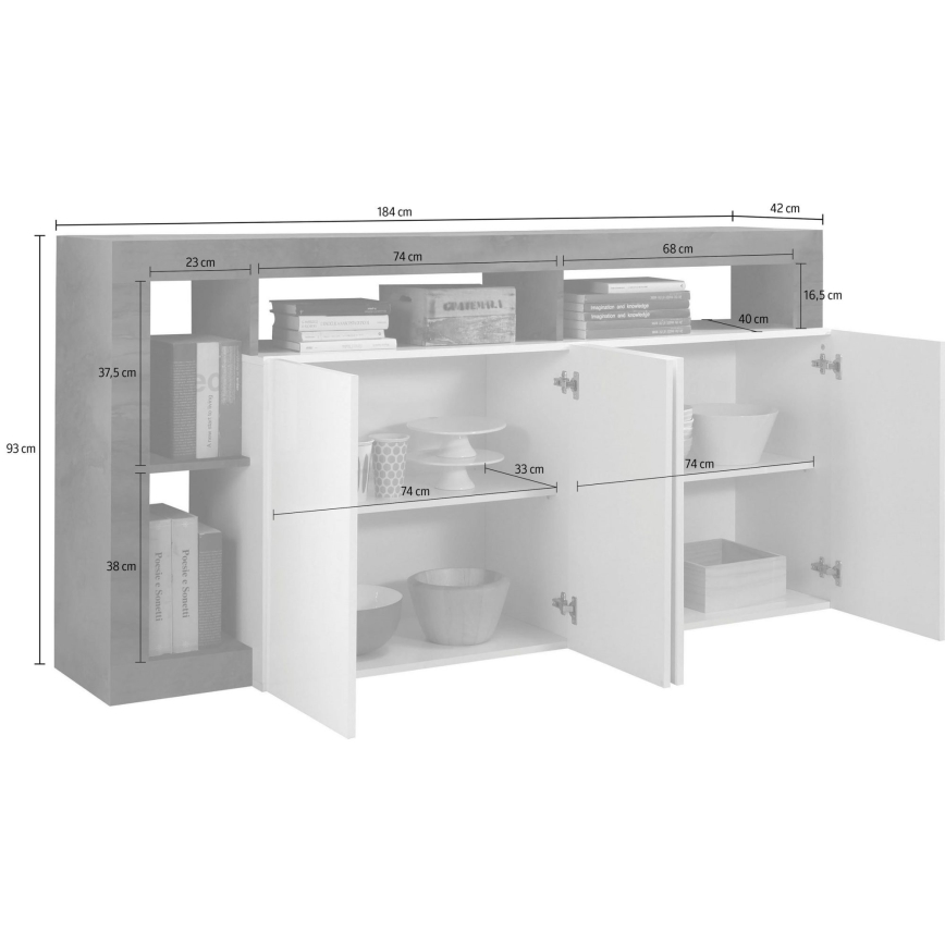 Συρταριέρα LENOR λευκή/καφέ