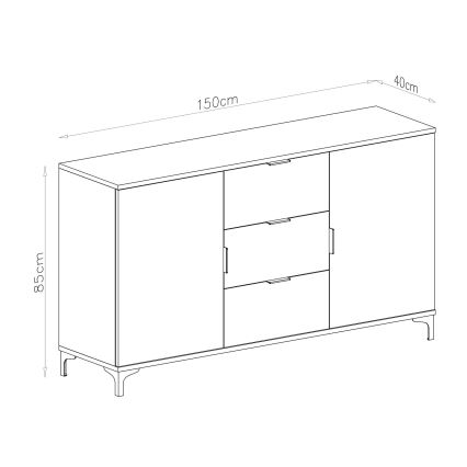 Συρταριέρα με συρτάρια και πόρτες LORA λευκή