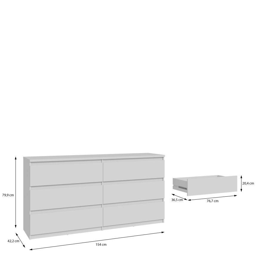 Συρταριέρα MAO σε λευκό