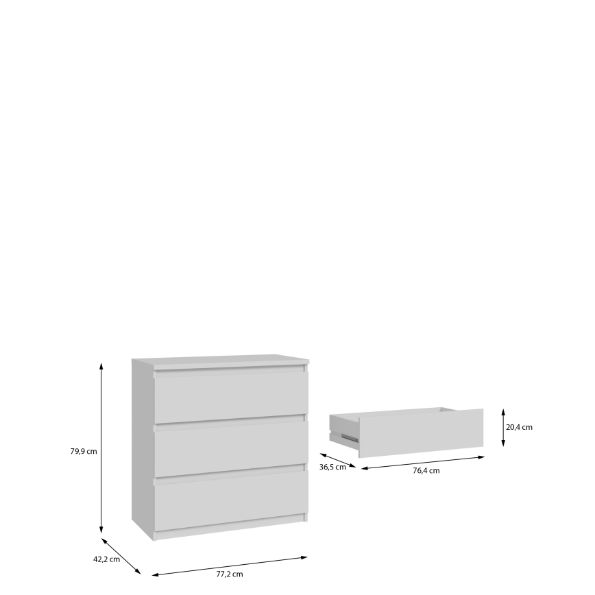 Συρταριέρα MAO με συρτάρια — λευκή