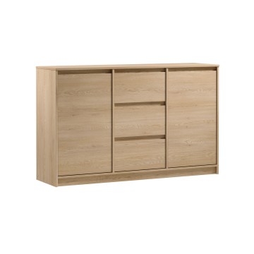 Συρταριέρα MIYABI 138x86x40 cm, φινίρισμα δρυός Cremona