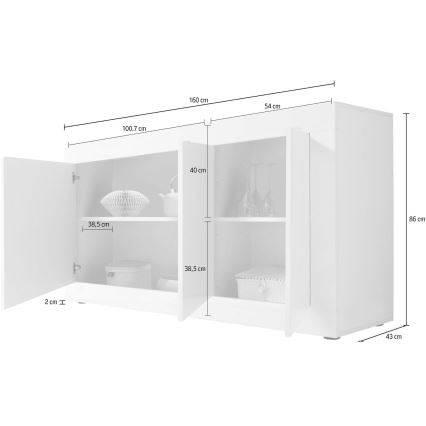 Συρταριέρα NERILA λευκή/καφέ