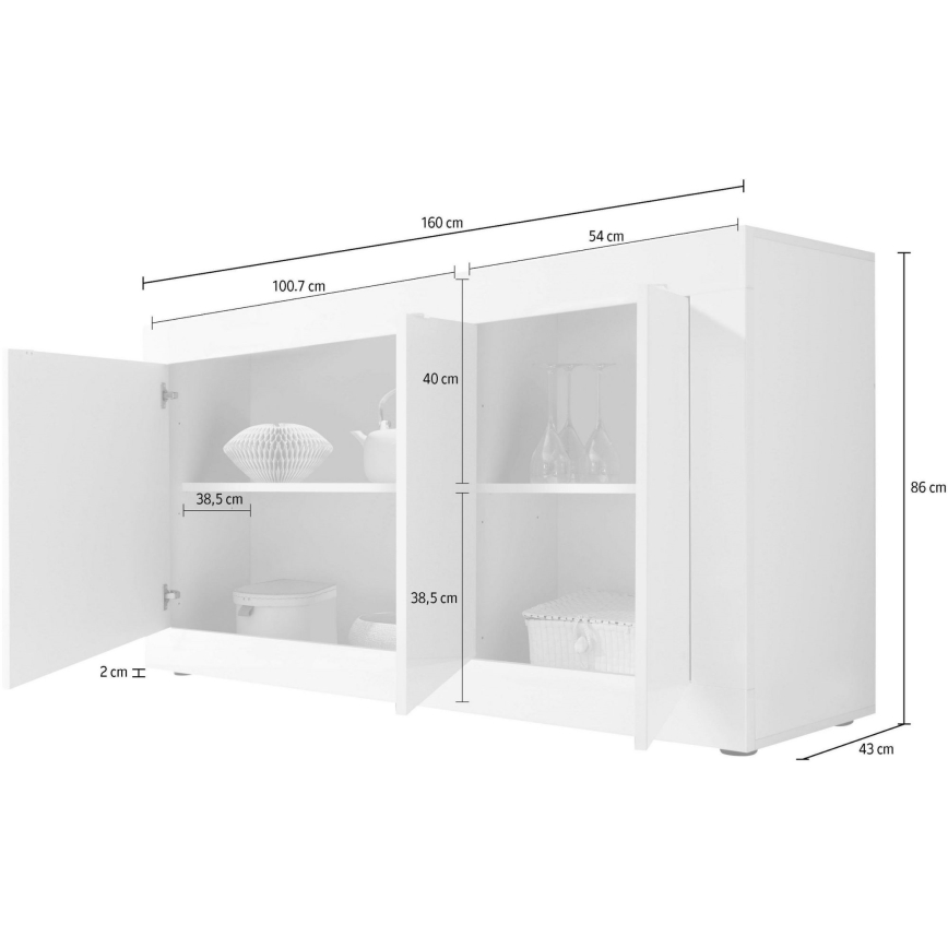 Συρταριέρα NERILA λευκή/καφέ